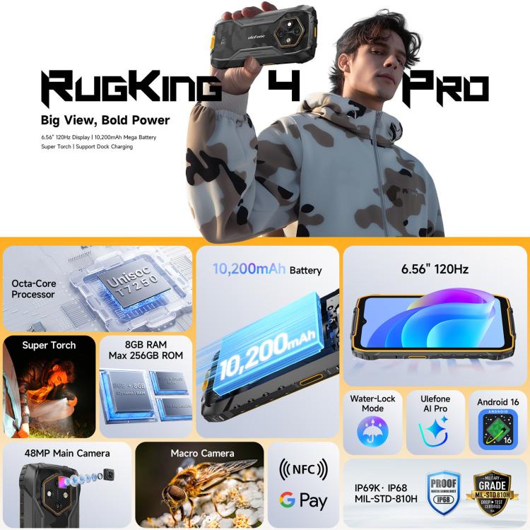 Ulefone RugKing 4 Pro 4G rugged phone 128GB